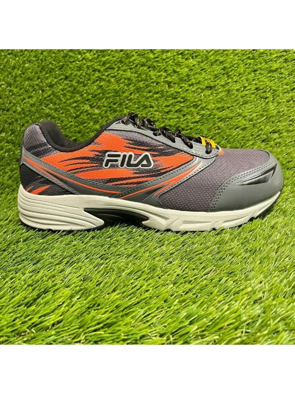 Fila Memory Meiera 2 Mens Size 8.5 Gray Orange Composite Toe Safety Work Shoes
